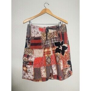 Y2K Billabong Board Shorts Mens 31 Patchwork Hibiscus Grunge Distressed Skater